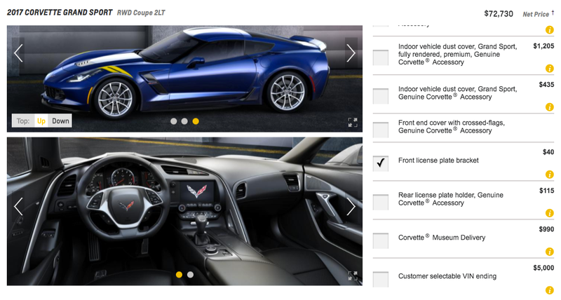 Illustration for article titled Corvette Grand Sport options